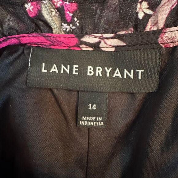 Lane Bryant Pink and Black Ruffled Tiered Sundress 14 - Picture 7 of 10